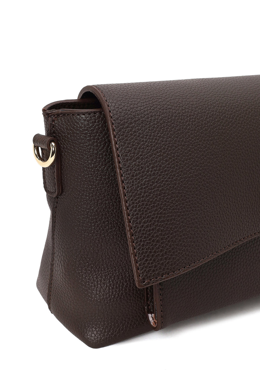 Woman Brown Classic Crossbody Bag with Long Strap