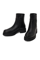 Woman Black Zip Closure Thick-Soled Leather Boots | Derimod