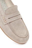 Women's Beige Suede Leather Loafer | Derimod