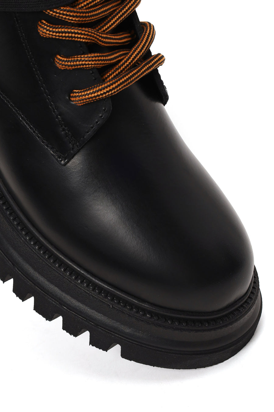 Harley Davidson Woman Black Becky Zip Closure Thick-Soled Leather Combat Boots
