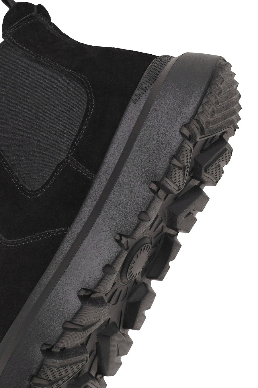Male Black Thick-Soled Suede Chelsea Boots