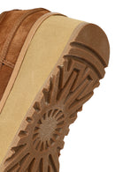 Women's Beige Thick-Soled Lace-Up Suede Leather Teddy Casual Shoe | Derimod
