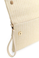 Woman Cream Chain Long-Strap Straw Clutch Bag | Derimod