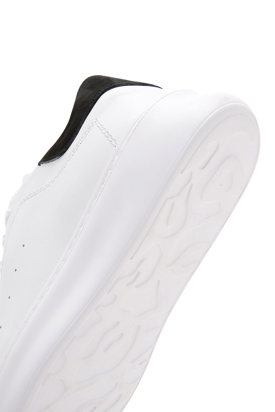 Erkek Beyaz Deri Kalın Tabanlı Sneaker