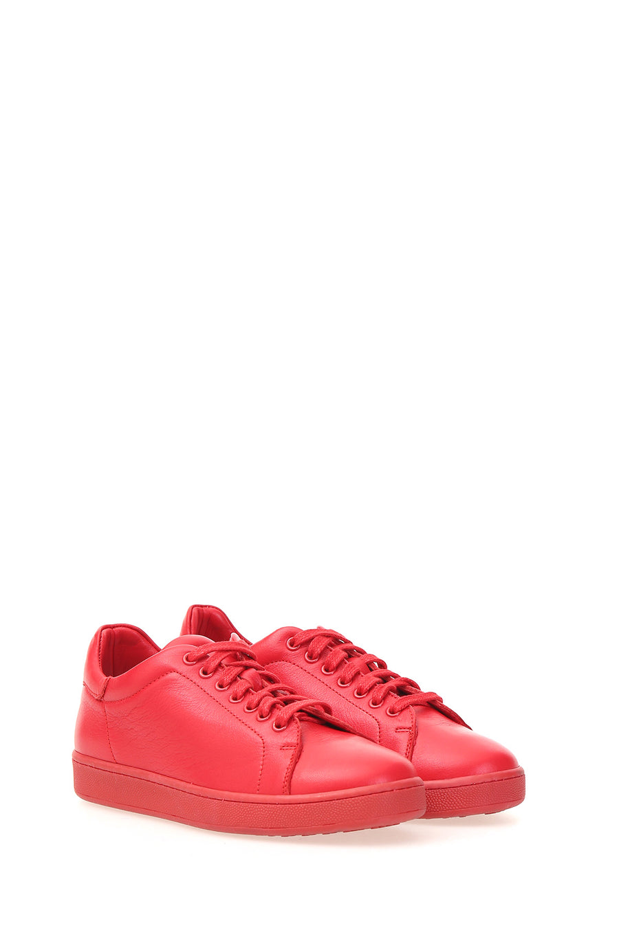 Kırmızı Kadın Deri Sneaker