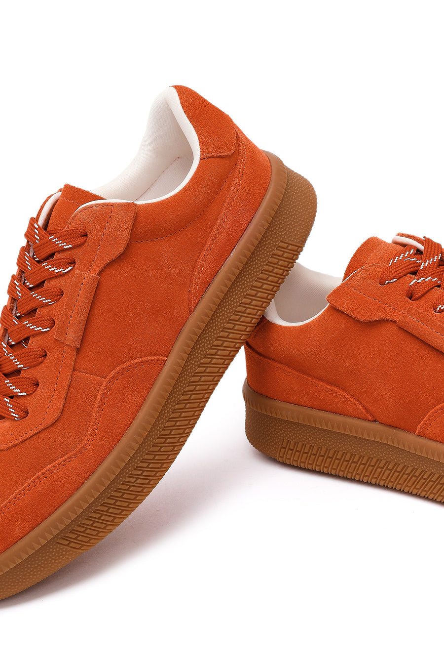 Kadın Turuncu Bağcıklı Süet Deri Sneaker
