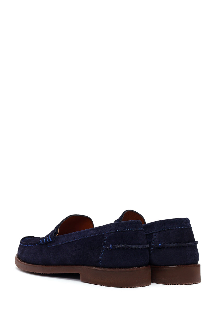 Erkek Lacivert Süet Deri Casual Loafer