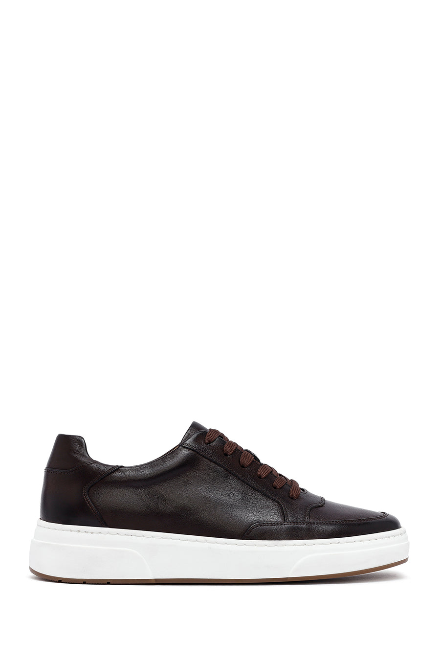 Erkek Kahverengi Bağcıklı Deri Sneaker WM740003DV | Derimod