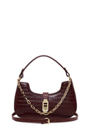 Woman Bardo Long Strap Crocodile-Embossed Shoulder Bag | Derimod