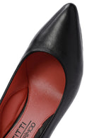Derimod Gritti Woman Black Thick-Heeled Leather Shoes | Derimod