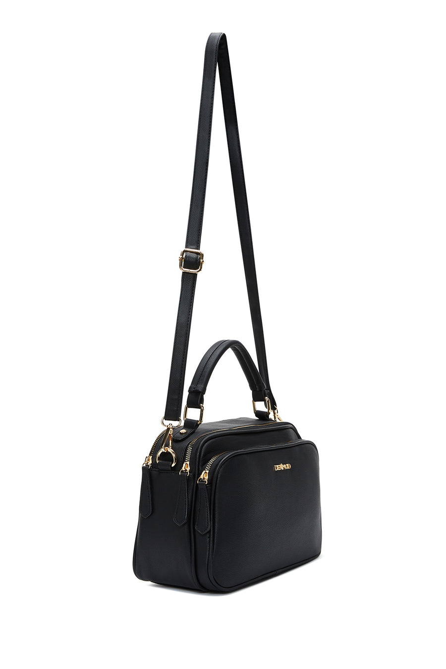 Woman Black Long-Strap Crossbody Bag