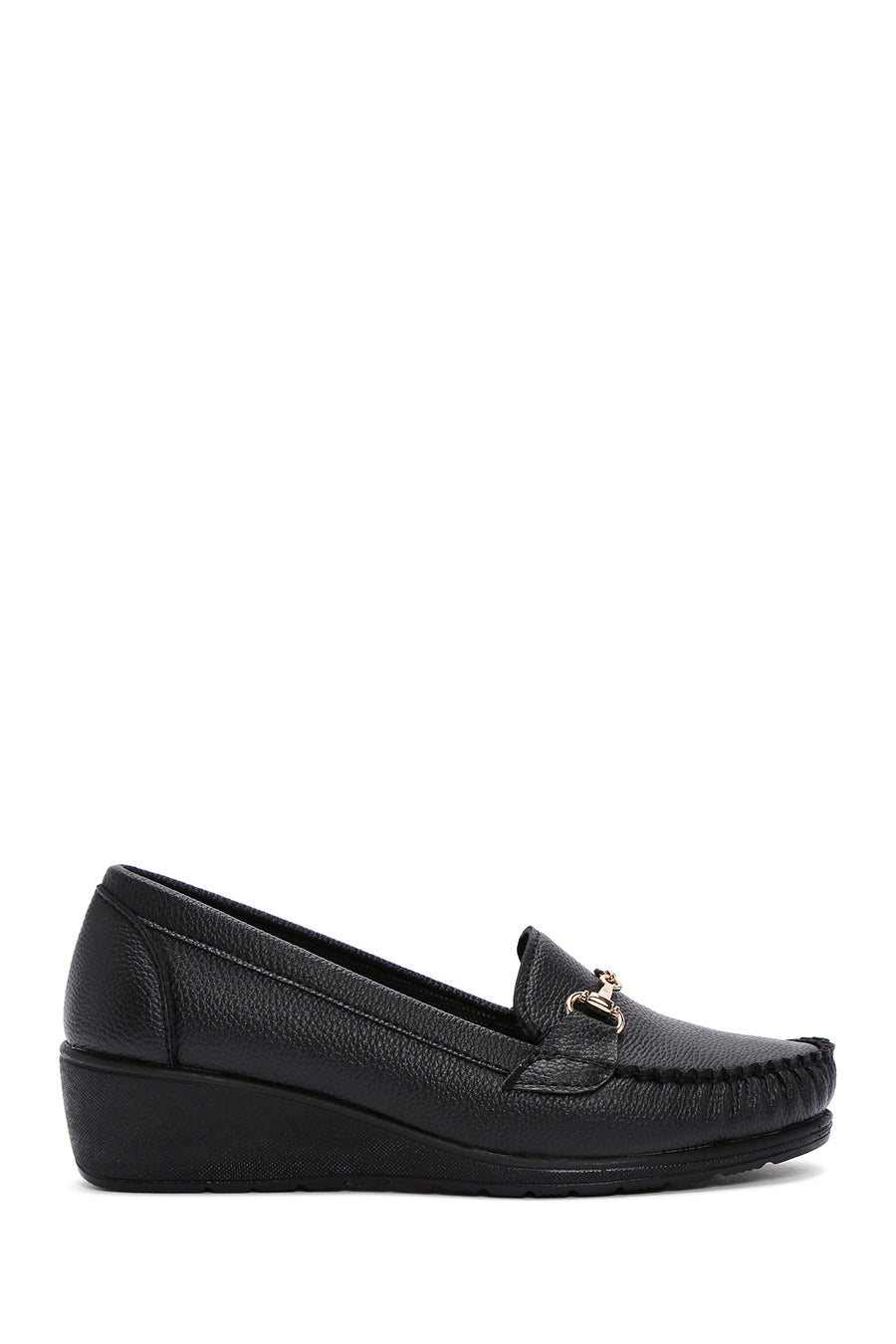 Women's Black Wedge Heel Loafer 21SFE1454FT | Derimod