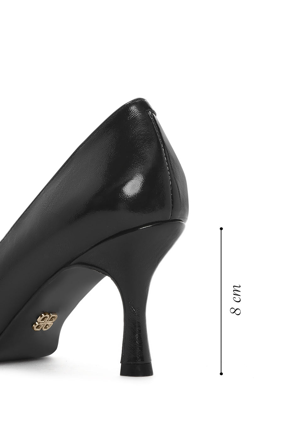 Kadın Siyah İnce Topuklu Rugan Deri Stiletto