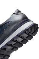 Erkek Lacivert Deri Desenli Sneaker | Derimod