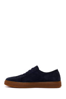 Erkek Lacivert Bağcıklı Süet Deri Sneaker | Derimod
