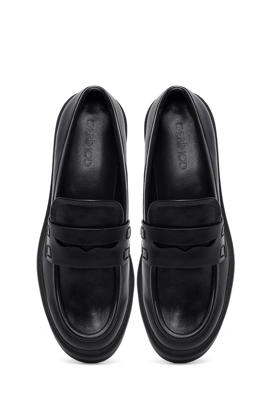 Kadın Siyah Kalın Tabanlı Maskülen Loafer