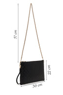 Woman Black Printed Clutch Bag with Long Chain Strap | Derimod