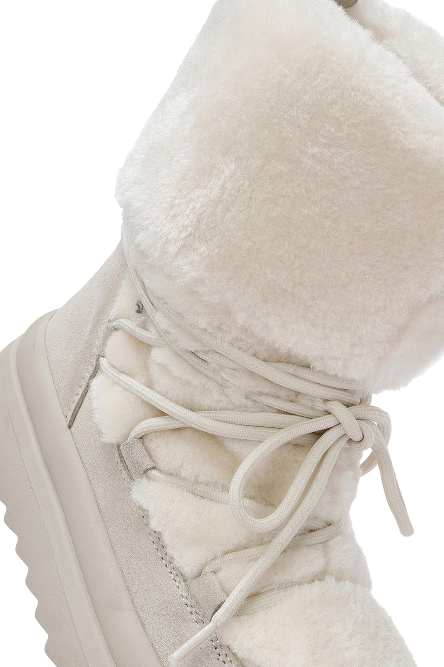 Women's White Fur Detailed Leather Boots