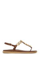 Woman Brown Buckled Flip-Flop Sandal | Derimod