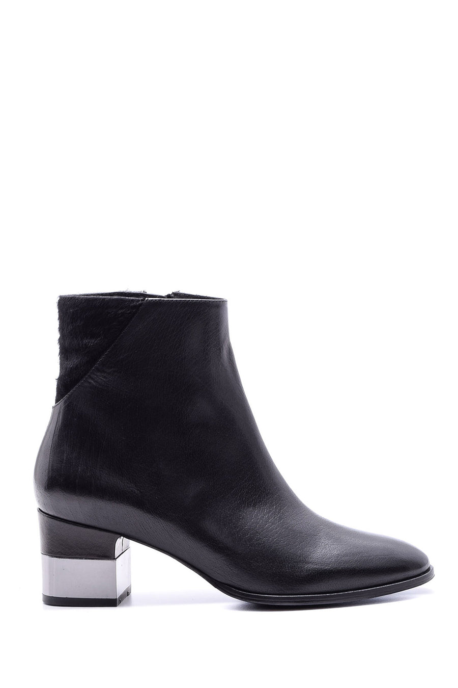 Women's Metal Heeled Leather Boots 19WFD160114 | Derimod