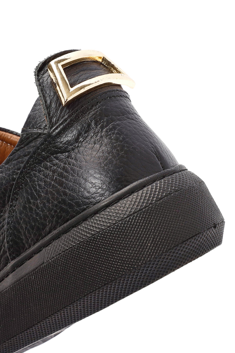 Kadın Siyah Bağcıklı Deri Sneaker