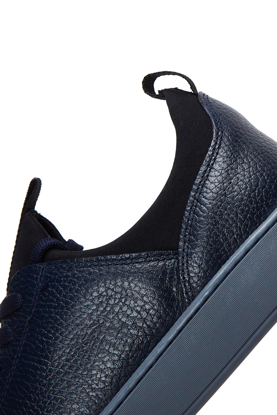 Erkek Lacivert Deri Sneaker