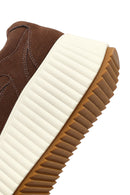 Woman Brown Lace-Up Thick-Soled Suede Sneaker | Derimod