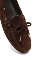 Women's Brown Tassel Suede Leather Loafer | Derimod