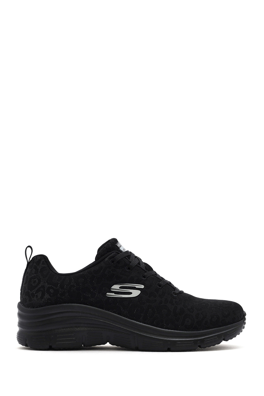 Skechers Kadın Siyah Fashion Fit Bağcıklı Kalın Tabanlı Kumaş Sneaker