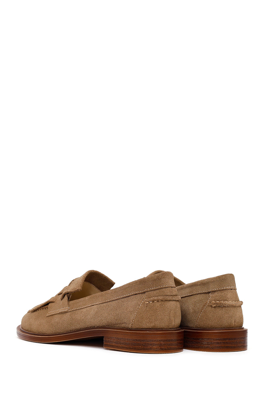 Woman Mink Tasselled Suede Leather Loafer