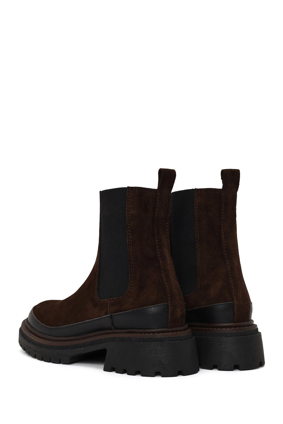 Woman Brown Thick-Soled Suede Chelsea Boots