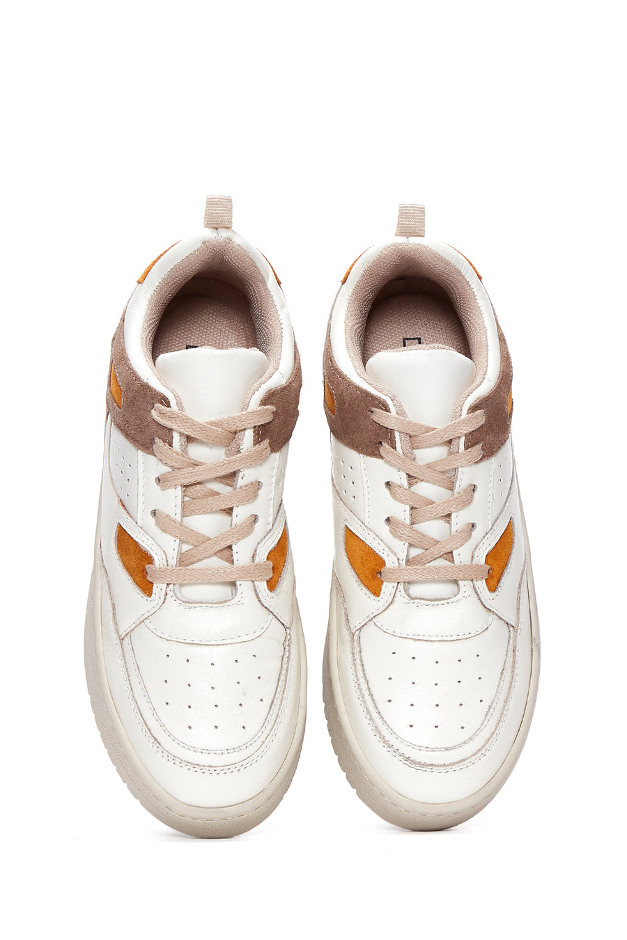 Kadın Bej Deri Süet Detaylı Sneaker