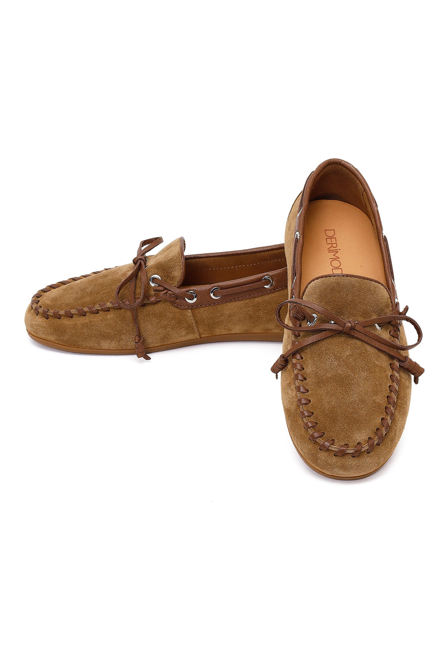 Kadın Taba Süet Deri Loafer