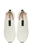 Derimod Zero Woman White Thick-Soled Lace-Up Fabric Sneaker | Derimod