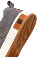 Erkek Gri Bağcıklı Süet Deri Sneaker | Derimod