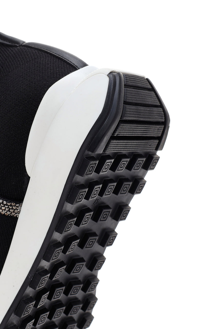 Women's Black Fabric High Top Sneakers