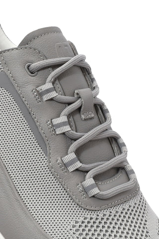 Erkek Gri Bağcıklı Kalın Tabanlı Sneaker
