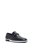 Erkek Lacivert Deri Casual Loafer | Derimod