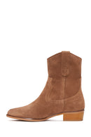 Woman Taba Suet Leather Cowboy Boots | Derimod