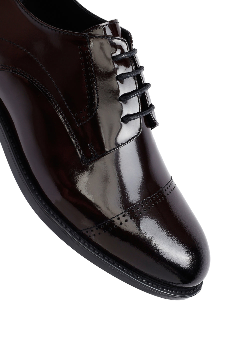 Men's Burgundy Lace-Up Leather Classic Shoes
