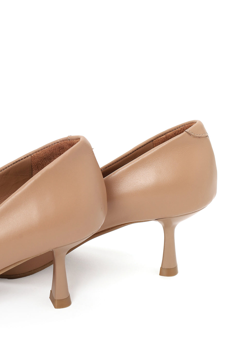 Woman Beige Thin-Heeled Leather Stiletto