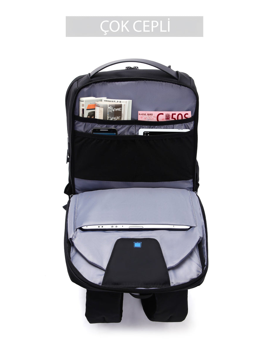 D-Pack Unisex Siyah Teknolojik Kumaş Hardcase Sırt Çantası