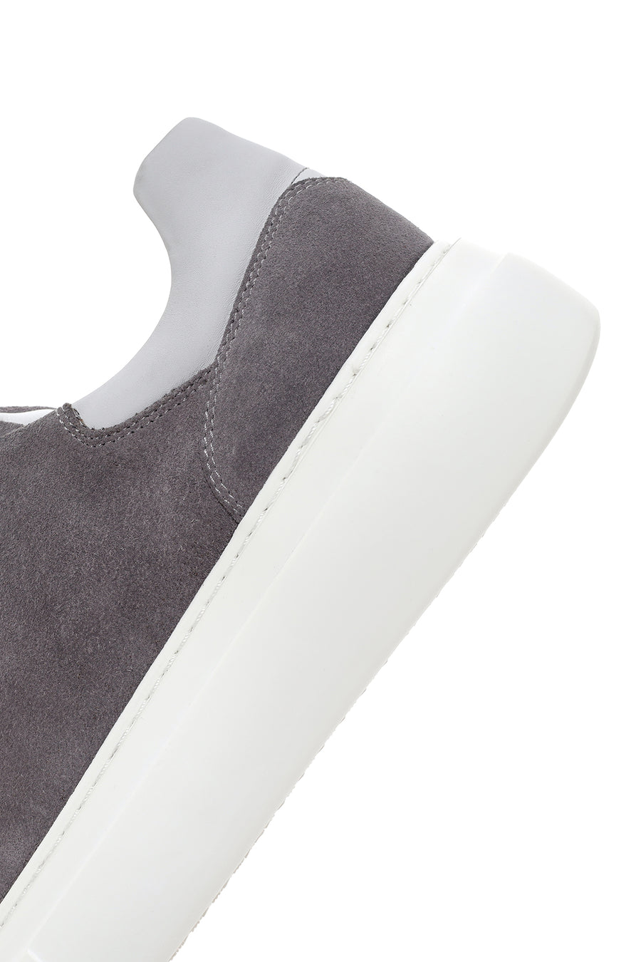 Men's Gray Thick Soled Suede Leather Sneaker