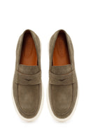 Male Khaki Suede Casual Loafer | Derimod