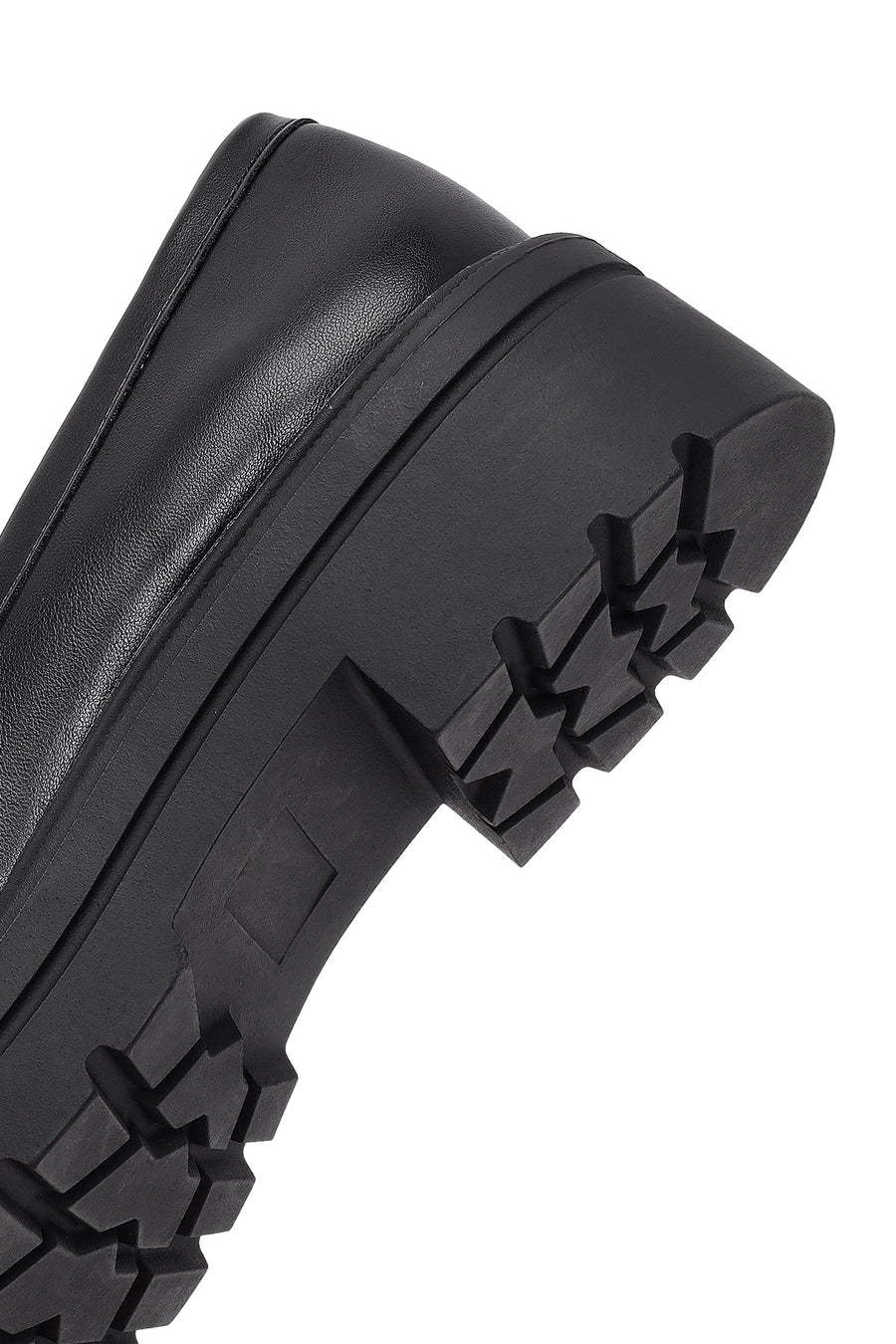 Kadın Siyah Kalın Tabanlı Maskülen Loafer