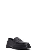 Erkek Siyah Deri Loafer | Derimod