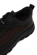 Erkek Kahverengi Bağcıklı Kalın Tabanlı Deri Casual Sneaker | Derimod