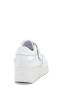 Kadın Beyaz Deri Dolgu Topuk Sneaker | Derimod