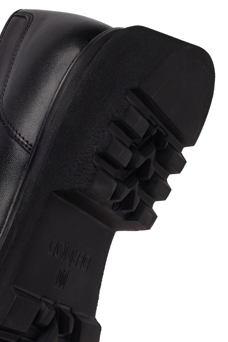 Male Black Thick-Soled Leather Loafer