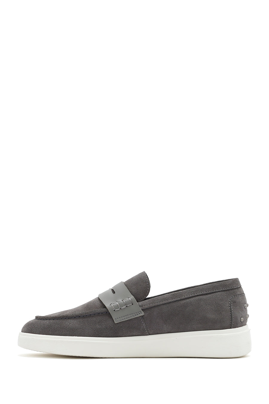 Men's Gray Thick Sole Suede Leather Casual Loafer